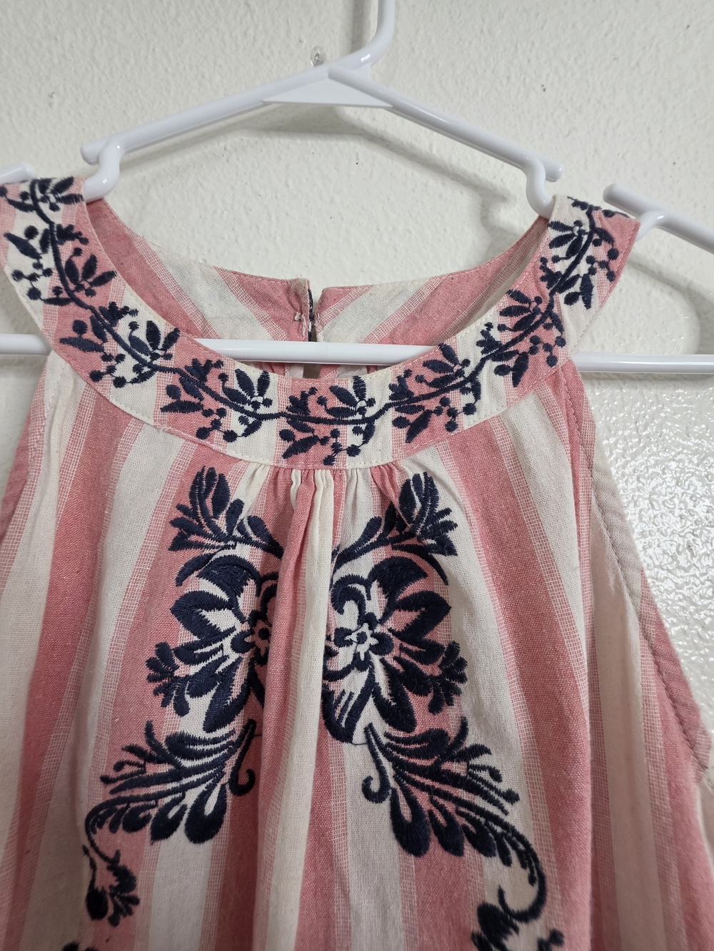 Love Brand Womens Pink Striped Embroidered Halter Tank Top Small - Picture 5 of 11